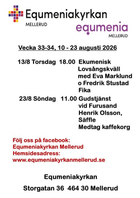 Program vecka 33-34