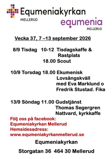 Program vecka 37
