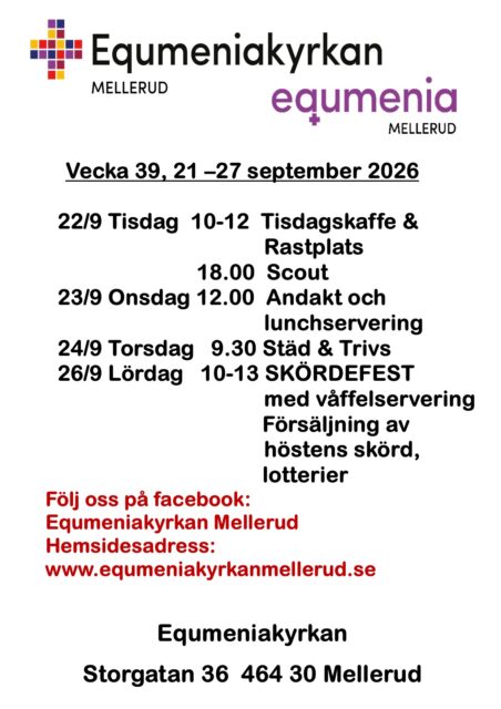 Program vecka 39