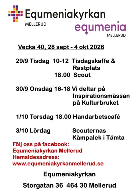 Program vecka 40
