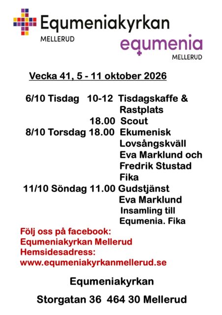 Program vecka 41
