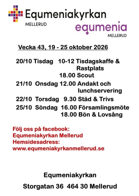 Program vecka 43